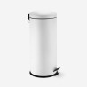 Poubelle à pédale 30 litres en acier blanc extractible Nith Offre