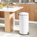 Poubelle à pédale 30 litres en acier blanc extractible Nith Promotion