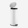 Poubelle à pédale 30 litres en acier blanc extractible Nith Remises