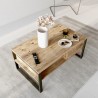 Lage salontafel 100x60 cm in industriële stijl van hout en metaal Maupin Kortingen