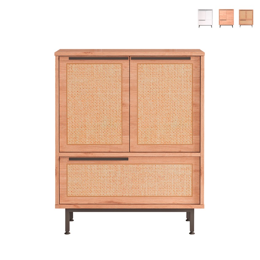 Multifunctionele houten kast met 3 deuren 75x36x90 cm Thaon Verkoop Multifunctionele houten kast met 3 deuren 75x36x90 cm Thaon Verkoop