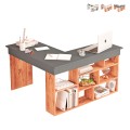 Hoekbureau met boekenkast 120x120 cm van hout met 5 planken Arvada Aanbieding