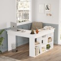 Hoekbureau met boekenkast 120x120 cm van hout met 5 planken Arvada 