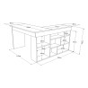 Hoekbureau met boekenkast 120x120 cm van hout met 5 planken Arvada 