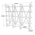 Moderne metalen houten wandplank boekenkasten design 220x34x180cm Batuan Voorraad
