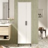 Badkamerkast kolomkast met 2 deuren wit bezemkast 50x36x175cm Livry Aanbod