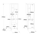 Kolomkast witte badkamer 2 deuren met planken 45x36x184cm Femmy Voorraad