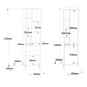 Witte kolomkast badkamerkast met 2 deuren en planken 45x36x184 cm Femmy Voorraad