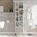 Witte kolomkast badkamerkast met 2 deuren en planken 45x36x184 cm Femmy Korting