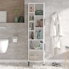 Witte kolomkast badkamerkast met 2 deuren en planken 45x36x184 cm Femmy Korting
