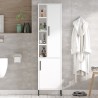 Witte kolomkast badkamerkast met 2 deuren en planken 45x36x184 cm Femmy Kortingen