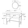 Coiffeuse Table de Maquillage avec miroir et tiroir marbre blanc pieds dorés Helier Choix