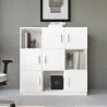 Meuble bureau polyvalent bibliothèque 6 portes 120x38x122cm Kaspar  Offre