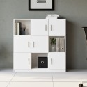 Mobiel kantoor multifunctionele boekenkast 6 deurs wit 120x38x122cm Kaspar Korting