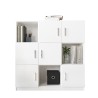 Meuble bureau polyvalent bibliothèque 6 portes 120x38x122cm Kaspar  Vente