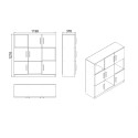 Mobiel kantoor multifunctionele boekenkast 6 deurs wit 120x38x122cm Kaspar Catalogus