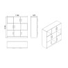 Meuble bureau polyvalent bibliothèque 6 portes 120x38x122cm Kaspar  Catalogue