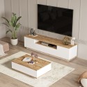 Instellen mobiele TV 3 delen + lage witte houten design moderne Award Korting