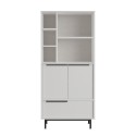 Armoire meuble de rangement polyvalent cuisine 3 portes blanc Lester Vente