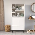 Multifunctionele badkamer- of keukenkast met 3 deuren wit Lester Aanbod