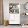 Multifunctionele badkamer- of keukenkast met 3 deuren wit Lester Aanbod