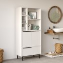Multifunctionele badkamer- of keukenkast met 3 deuren wit Lester Korting