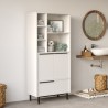 Multifunctionele badkamer- of keukenkast met 3 deuren wit Lester Korting