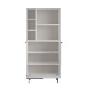 Armoire meuble de rangement polyvalent cuisine 3 portes blanc Lester Réductions