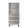 Armoire meuble de rangement polyvalent cuisine 3 portes blanc Lester Réductions