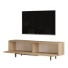 Meuble TV de salon 160x36cm en bois 2 portes effet rotin Bayeaux Réductions