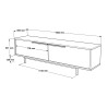 Meuble TV de salon 160x36cm en bois 2 portes effet rotin Bayeaux Choix