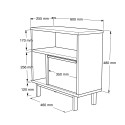 Meuble de rangement 60x26x60 cm en bois 2 étagères effet rotin Opoli Modèle