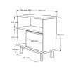Meuble de rangement 60x26x60 cm en bois 2 étagères effet rotin Opoli Modèle