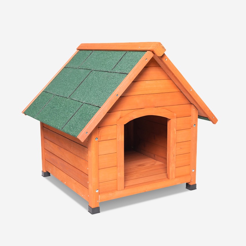 Houten hondenhok voor buiten klein formaat 72x76x73 cm Buddy Aanbieding
