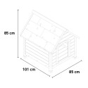 Houten hondenhok middelgroot voor buitenhuis 85x101x85 cm Linus Catalogus