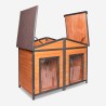 Houten hondenhok voor buiten middelgroot 150x79x110 cm met twee ingangen Oscar Aanbod