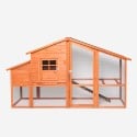 Poulailler de jardin en bois pour poules 198x75x116 Ciky Offre
