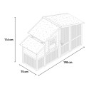 Kippenhok voor in de tuin 198x75x116 cm Ciky Model