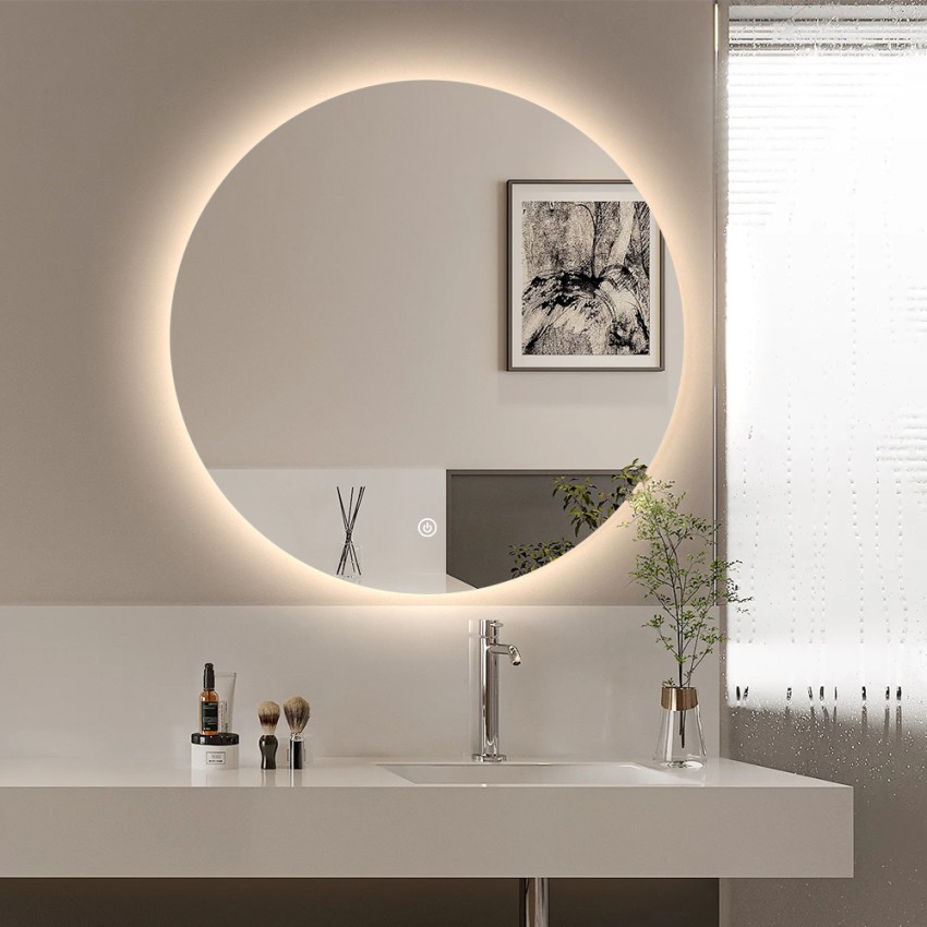Ronde badkamerspiegel met LED-verlichting 60 cm Rotorua M Aanbieding Ronde badkamerspiegel met LED-verlichting 60 cm Rotorua M Aanbieding
