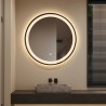 Ronde badkamerspiegel met LED-verlichting 60 cm en zwarte rand Smidmur M Aanbod