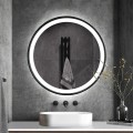 Ronde badkamerspiegel met LED-verlichting 60 cm en zwarte rand Smidmur M Aanbieding