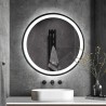 Ronde badkamerspiegel met LED-verlichting 60 cm en zwarte rand Smidmur M Aanbieding