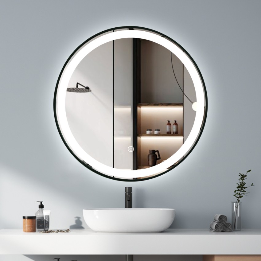 Ronde design badkamerspiegel 70 cm met LED-verlichting Smidmur L Aanbieding Ronde design badkamerspiegel 70 cm met LED-verlichting Smidmur L Aanbieding