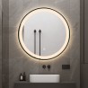 Ronde badkamerspiegel 80 cm met LED achtergrondverlichting en zwart frame Smidmur XL Aanbieding