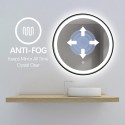 Ronde badkamerspiegel 80 cm met LED achtergrondverlichting en zwart frame Smidmur XL Aanbod