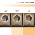 Ronde badkamerspiegel 80 cm met LED achtergrondverlichting en zwart frame Smidmur XL Kortingen