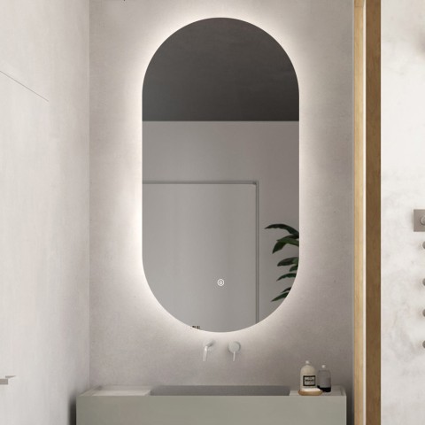 Miroir LED salle de bain rétroéclairé 60x100cm moderne Konughs XL Promotion
