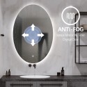 Ovale badkamerspiegel 60x80cm met verlichte led-achtergrond Sodin L Aanbod