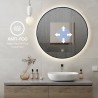 Miroir de salle de bain LED rond 70cm rétroéclairé cadre noir Laugarv L Remises
