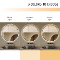 Miroir de salle de bain LED rond 80cm cadre rétroéclairé Laugarv XL Réductions